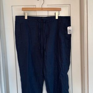 Navy Linen Pant